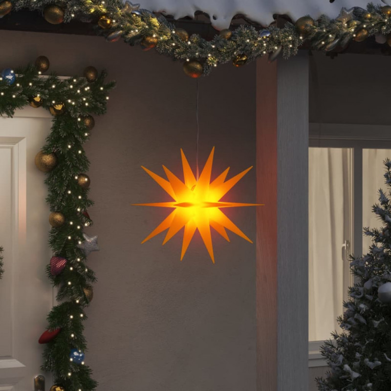 Ozdoby świetlne z LED, 3 szt., składane, żółte, 43 cm