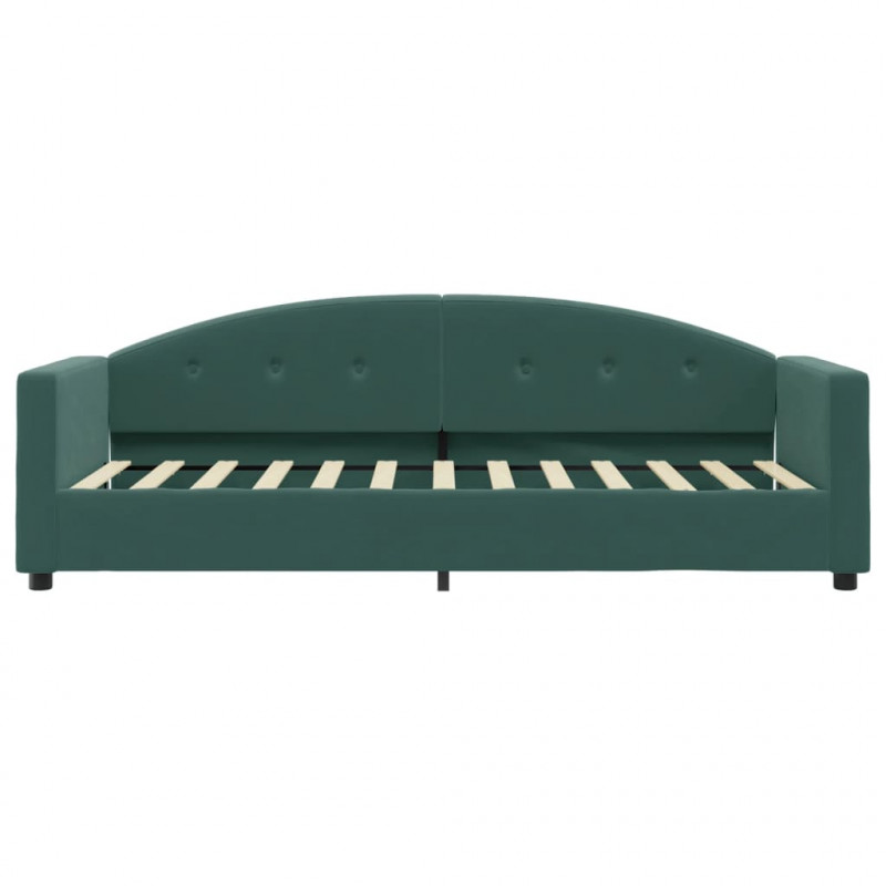 Sofa z materacem do spania, ciemnozielona, 80x200 cm, aksamit