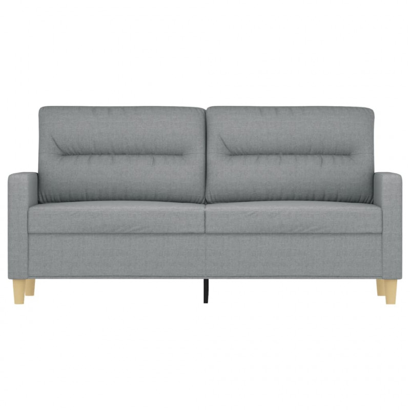 Sofa 2-osobowa, jasnoszara, 140 cm, tapicerowana tkaniną