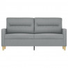 Sofa 2-osobowa, jasnoszara, 140 cm, tapicerowana tkaniną