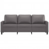 3-osobowa sofa, szara, 180 cm, sztuczna skóra
