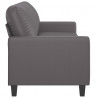 3-osobowa sofa, szara, 180 cm, sztuczna skóra