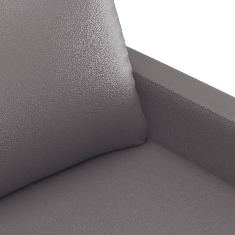3-osobowa sofa, szara, 180 cm, sztuczna skóra