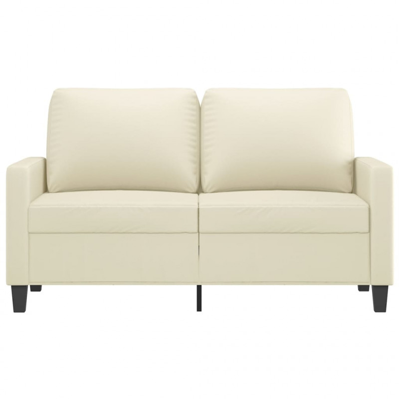 2-osobowa sofa, kremowy, 120 cm, sztuczna skóra