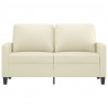 2-osobowa sofa, kremowy, 120 cm, sztuczna skóra
