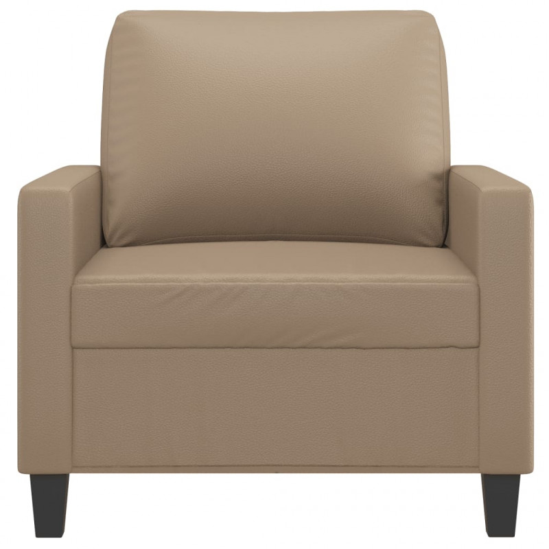 Fotel, kolor cappuccino, 60 cm, obity sztuczną skórą
