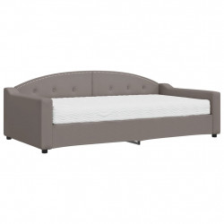 Sofa z materacem do spania, kolor taupe, 100x200 cm, tkanina