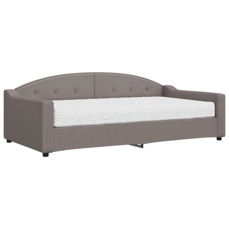 Sofa z materacem do spania, kolor taupe, 100x200 cm, tkanina