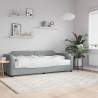 Sofa z materacem, jasnoszara, 90x190 cm, tkanina