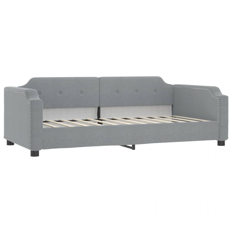 Sofa z materacem, jasnoszara, 90x190 cm, tkanina