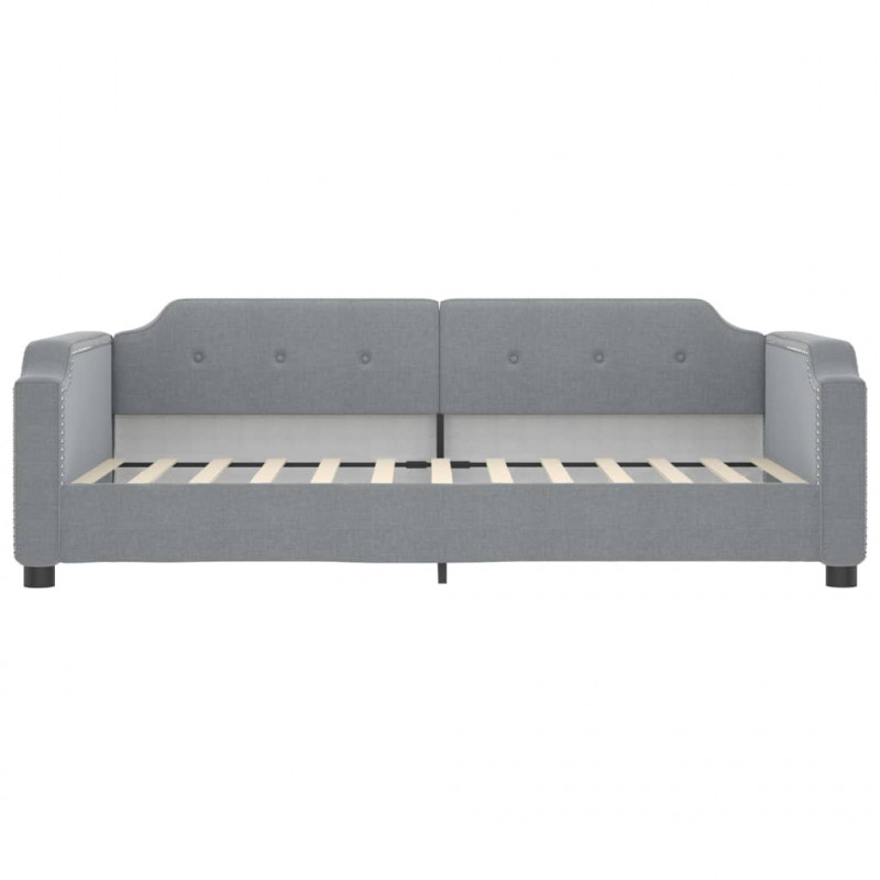 Sofa z materacem, jasnoszara, 90x190 cm, tkanina