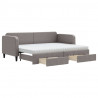Sofa rozsuwana z szufladami, taupe, 80x200 cm, tkanina