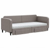 Sofa rozsuwana z szufladami, taupe, 80x200 cm, tkanina