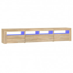 Szafka pod TV z oświetleniem LED, dąb sonoma, 210x35x40 cm