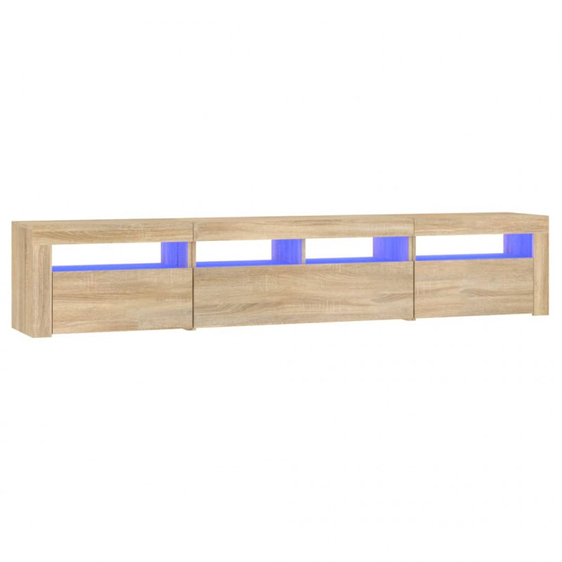 Szafka pod TV z oświetleniem LED, dąb sonoma, 210x35x40 cm
