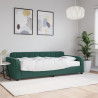 Sofa z materacem do spania, ciemnozielona, 90x200 cm, aksamit