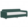 Sofa z materacem do spania, ciemnozielona, 90x200 cm, aksamit