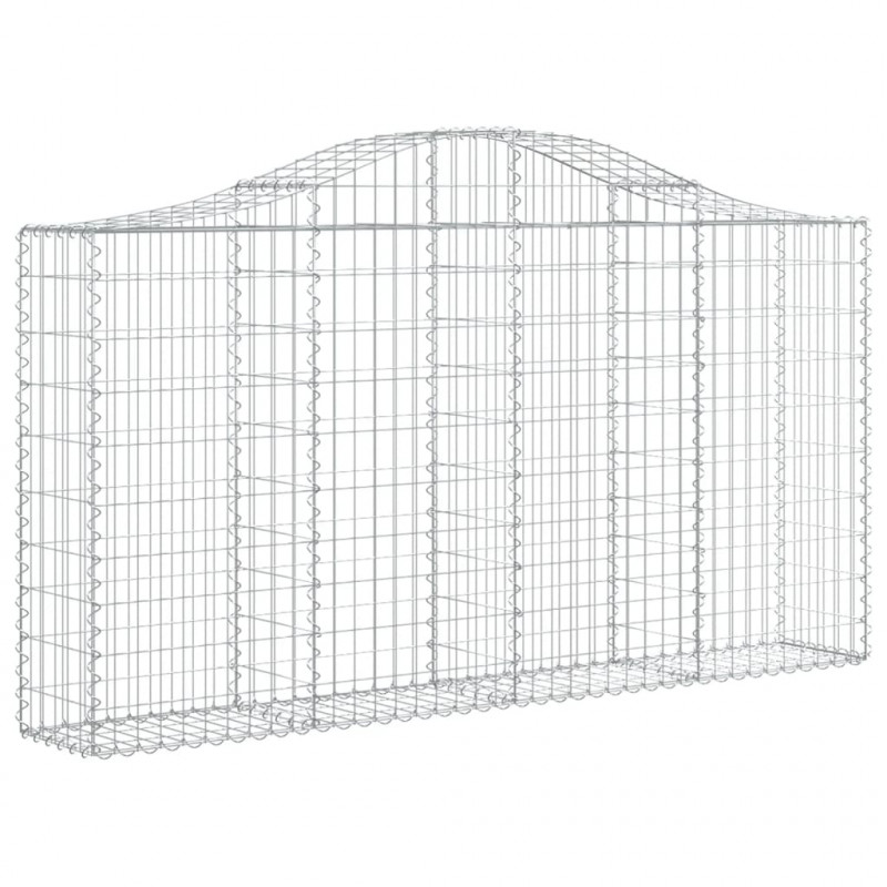 Kosze gabionowe, 2 szt, 200x30x100/120 cm, galwanizowane żelazo