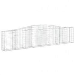 Kosze gabionowe, 2 szt, 400x30x80/100 cm, galwanizowane żelazo