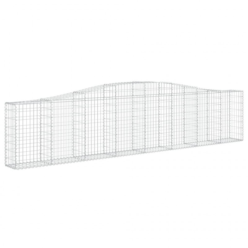 Kosze gabionowe, 2 szt, 400x30x80/100 cm, galwanizowane żelazo