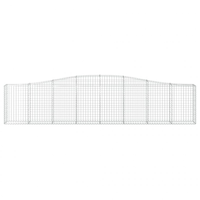 Kosze gabionowe, 2 szt, 400x30x80/100 cm, galwanizowane żelazo