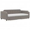 Sofa rozsuwana z szufladami, taupe, 90x200 cm, tkanina