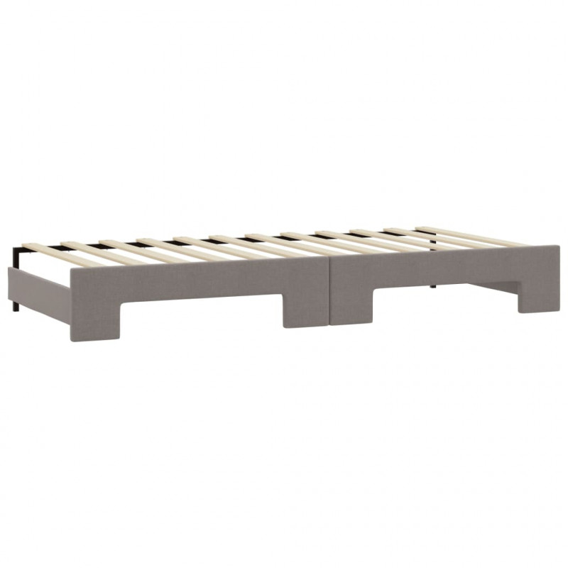 Sofa rozsuwana z szufladami, taupe, 90x200 cm, tkanina