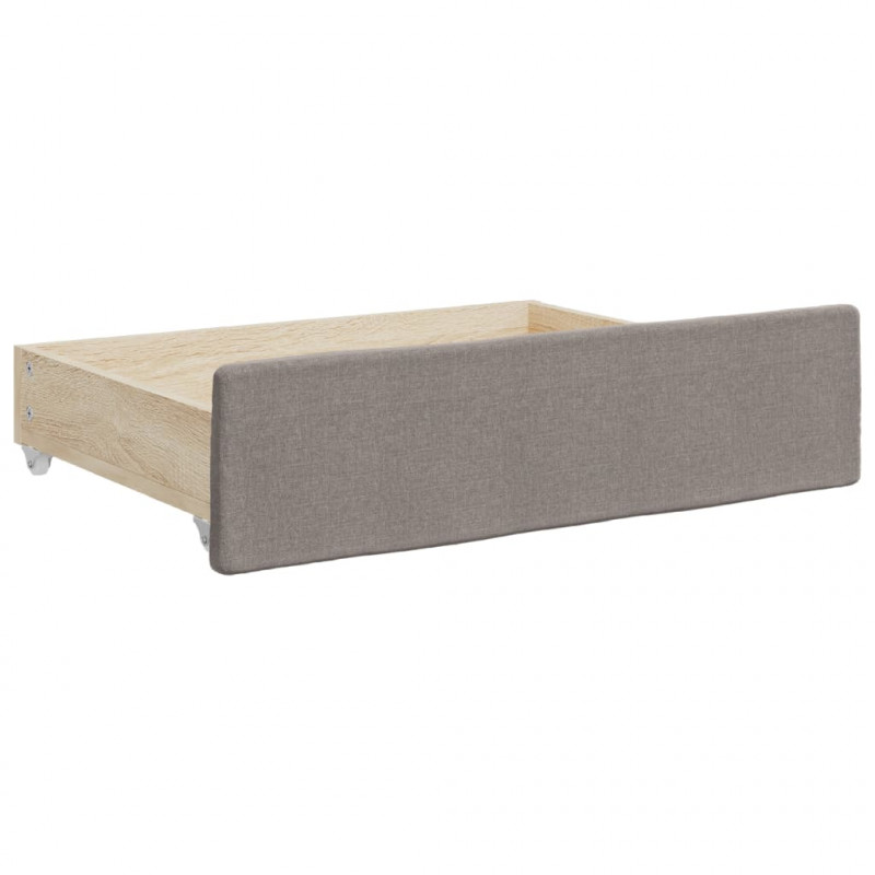 Sofa rozsuwana z szufladami, taupe, 90x200 cm, tkanina
