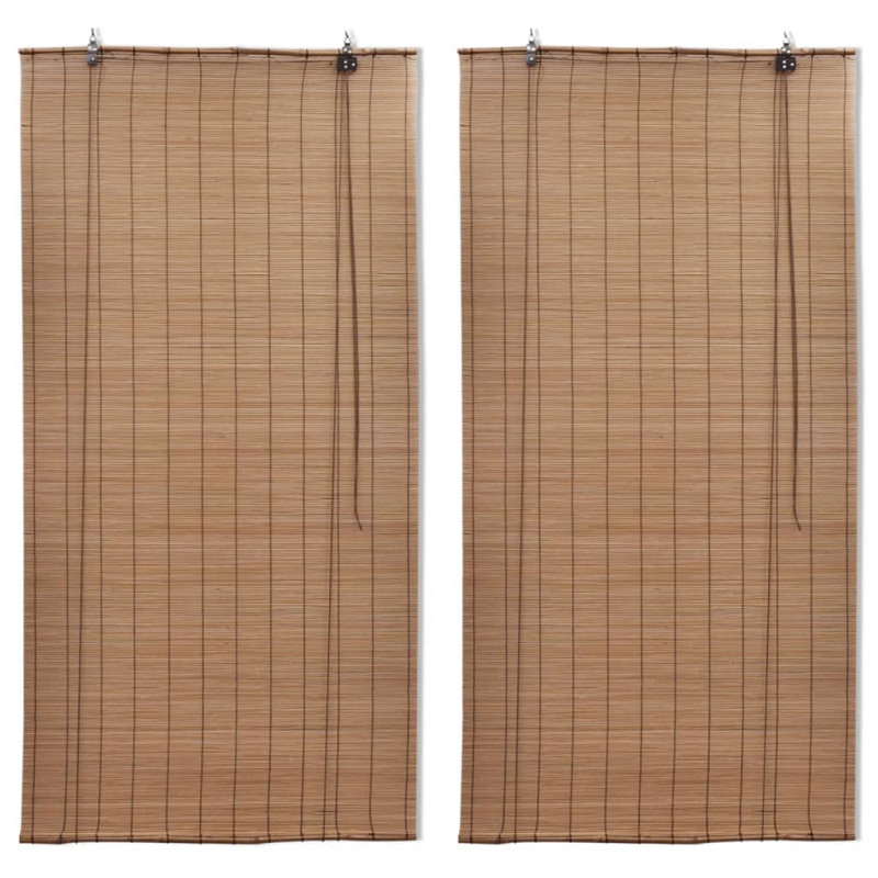 Bambusowe rolety, 2 szt., 120 x 220 cm, brązowe