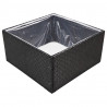 Donica ogrodowa, czarna, 80x80x40 cm, rattan PE