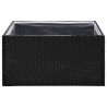Donica ogrodowa, czarna, 80x80x40 cm, rattan PE