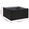 Donica ogrodowa, czarna, 80x80x40 cm, rattan PE