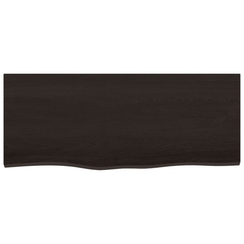 Półka, ciemnobrązowa 100x40x2 cm, wykończone lite drewno dębowe
