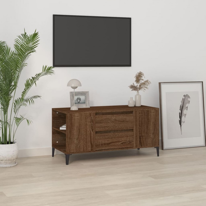 Szafka pod TV, brązowy dąb, 102x44,5x50 cm