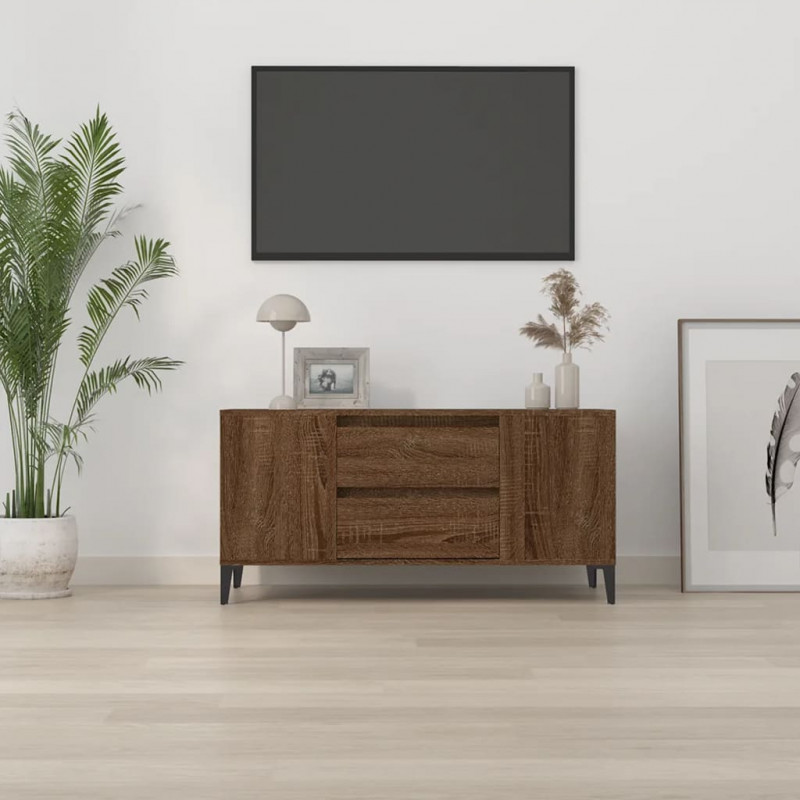 Szafka pod TV, brązowy dąb, 102x44,5x50 cm