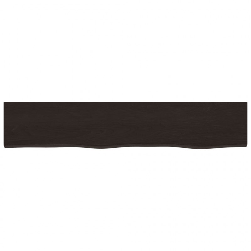 Półka, ciemnobrązowa 100x20x4 cm, wykończone lite drewno dębowe