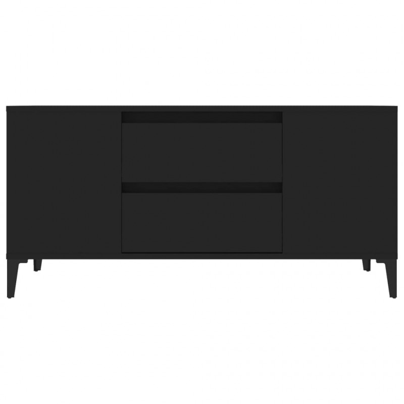 Szafka pod TV, czarna, 102x44,5x50 cm, materiał drewnopochodny