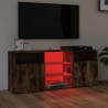 Szafka TV z oświetleniem LED, przydymiony dąb, 120x30x50 cm