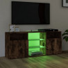 Szafka TV z oświetleniem LED, przydymiony dąb, 120x30x50 cm