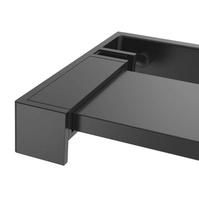 Półka ścienna do prysznica typu walk-in, czarna, 115 cm