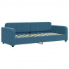 Sofa rozsuwana z materacami, niebieska, 80x200 cm, aksamit