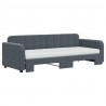 Sofa rozsuwana z materacami, ciemnoszara, 80x200 cm, aksamit