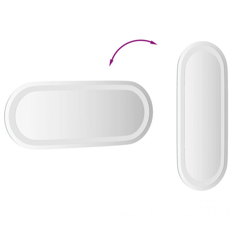 Lustro łazienkowe z LED, 50x20 cm, owalne