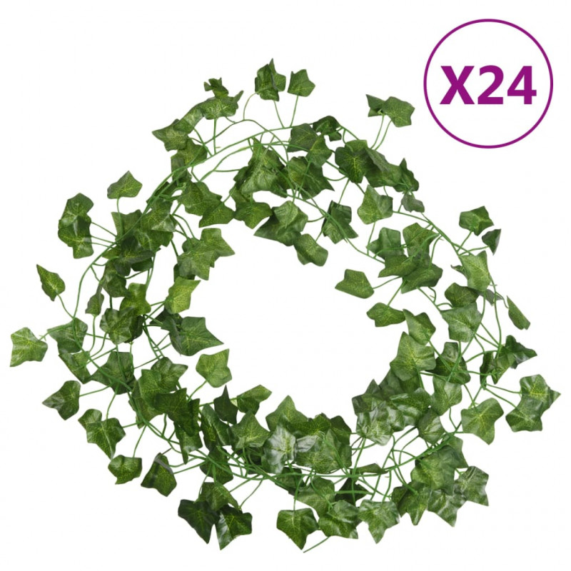 Girlandy świąteczne z bluszczu, 24 szt., zielone, 200 cm