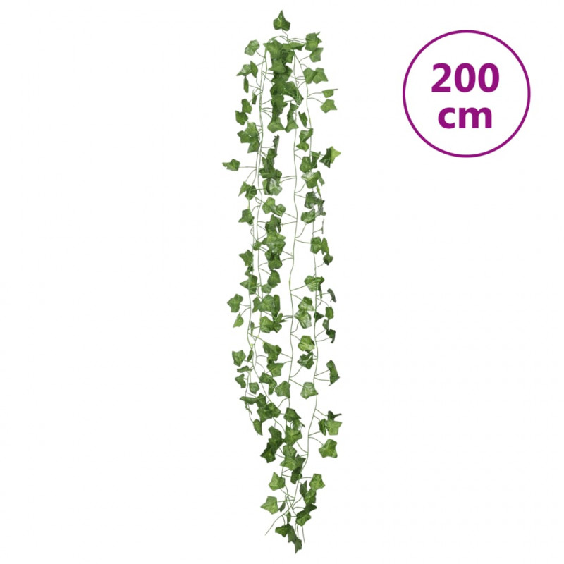 Girlandy świąteczne z bluszczu, 24 szt., zielone, 200 cm