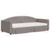 Sofa rozsuwana z szufladami, taupe, 90x200 cm, tkanina
