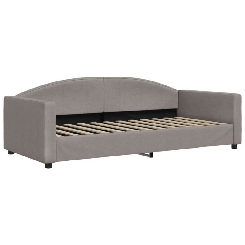 Sofa rozsuwana z szufladami, taupe, 90x200 cm, tkanina