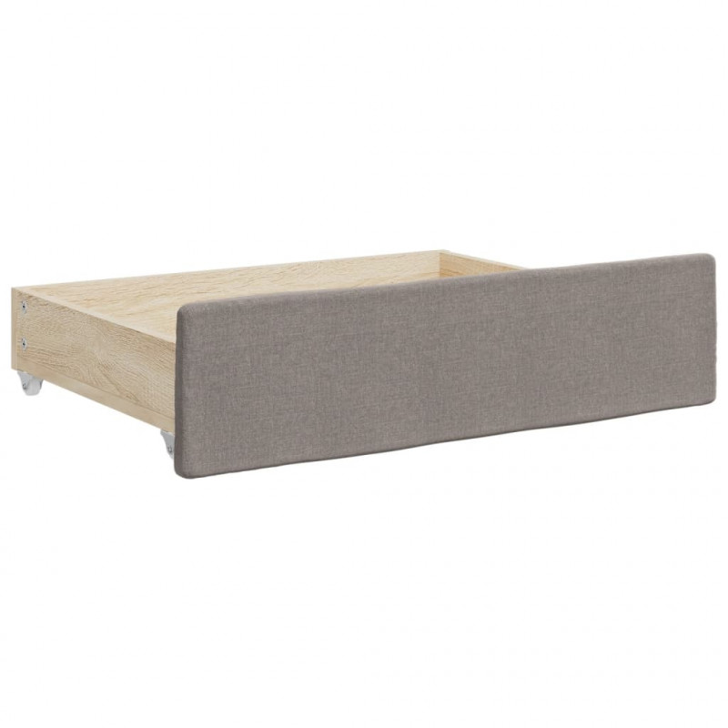 Sofa rozsuwana z szufladami, taupe, 90x200 cm, tkanina