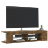 Szafka TV z oświetleniem LED, przydymiony dąb, 135x39x30 cm