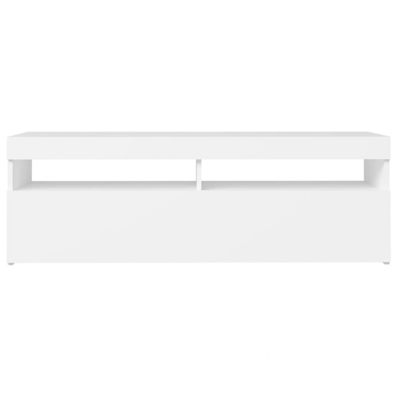 Szafka pod TV z oświetleniem LED, biała, 120x35x40 cm